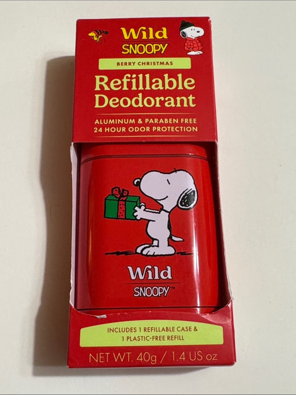Wild Snoopy Berry Christmas Refillable Deodorant - Red (Berry Christmas)